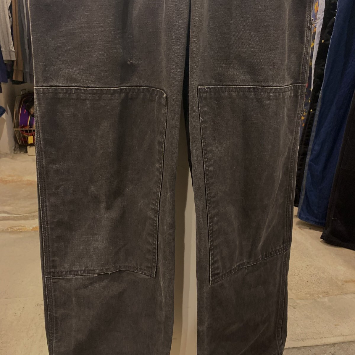 90s Carhartt ダック地 オーバーオール ダブルニー 黒 カーハート