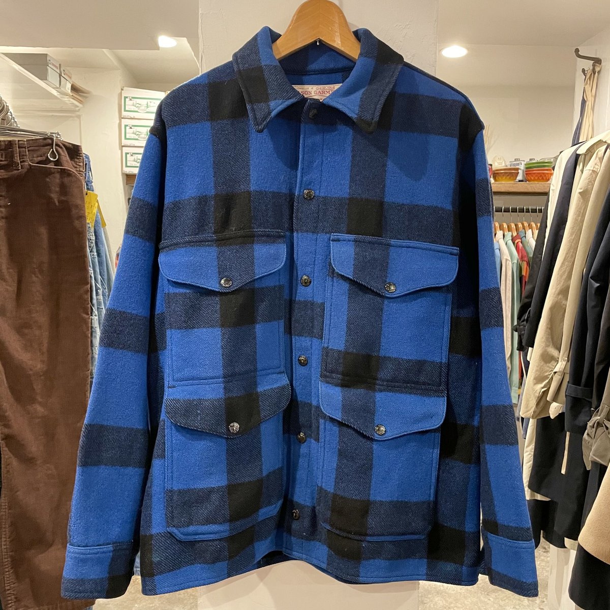 FILSON GARMENT USA製 マッキーノジャケット 黒ｘ青 フィルソン (S0507...