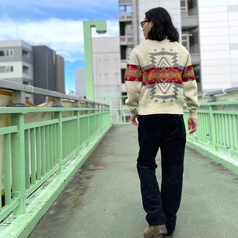 70s Pendleton ネイティブ柄ニット ペンドルトン WOOL 100 70s Pendleton ネイティブ柄ニット ペンドルトン WOOL 100