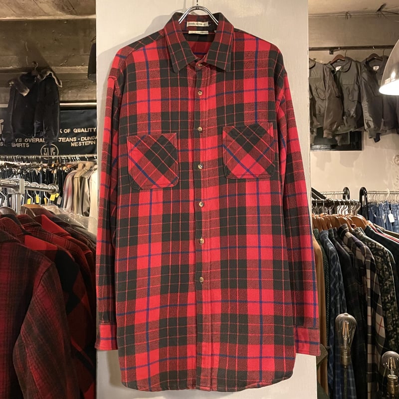 【中古】 80s ST JOHN'S BAY × BIG MAC ネルシャツ コットンシャツ トップス