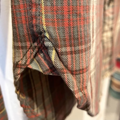 RRL RALPH LAUREN　エポレット　コットンシャツ　チェック柄　マチ付き　ダブルアールエル　ラルフローレン　(S0748)