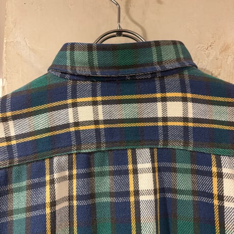 80s　MIGHTY MAC　L/S ネルシャツ　Size L　マイティ マック　コットンシャツ　(S4877)