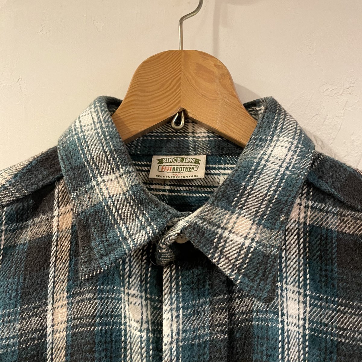 FIVE BROTHER 80s チェック柄 フランネルシャツ USA製 (S0483) |