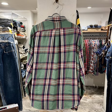 POLO RALPH LAUREN　L/Sチェックネルシャツ　ラルフローレン　チェック柄　ショルダーパッチ　(S3298)