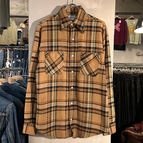 70s　BIG MAC　L/S ネルシャツ　Size M　単色タグ　ビッグマック　(S4615)