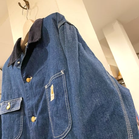 carhartt　70s　USA製　デニムカバーオール　ブランケットライナー　カーハート　(S0703)