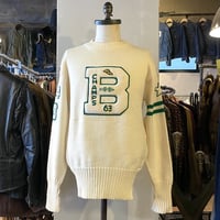 60s　ART KNITTING MILLS　Vintage Letterd Sweater　レタード　ニット　セーター　USA製　オフホワイト　DETROIT　(S3375)