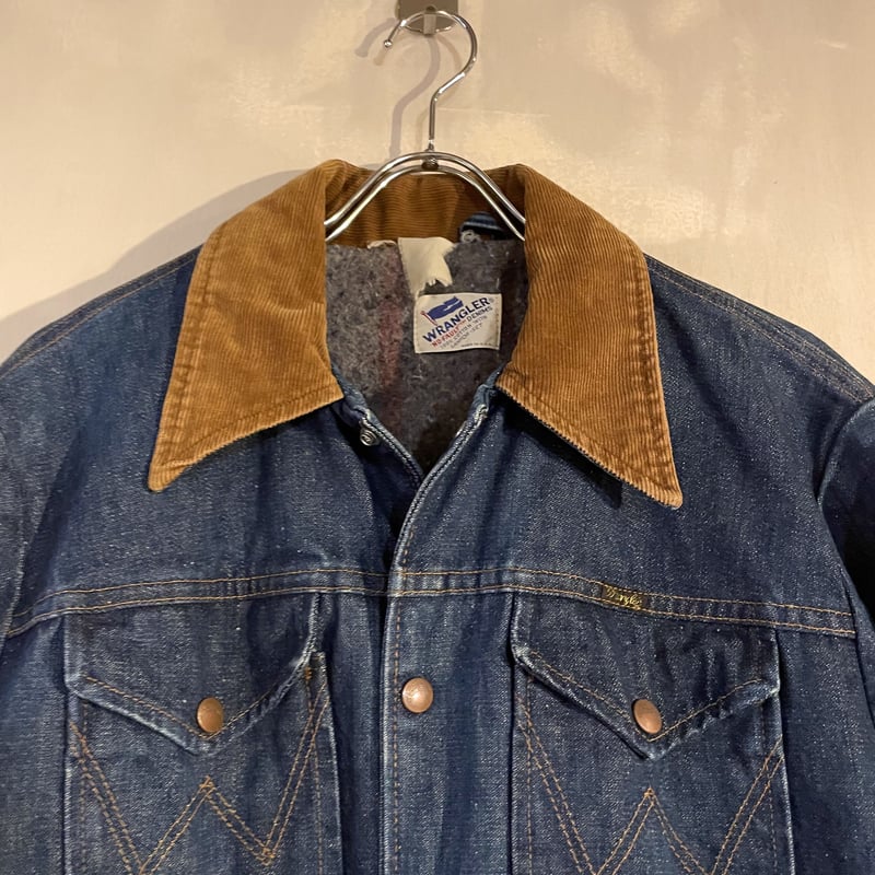 80s Wrangler デニムジャケット ブランケットライナー 襟 80s Wrangler デニムジャケット ブランケットライナー 襟
