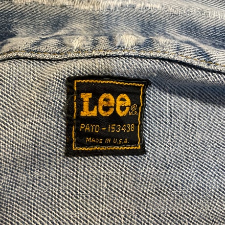 70s~　Lee 220-J　デニムジャケット　USA製　Size 36相当　リー　2ポケ　左綾　(S5735)