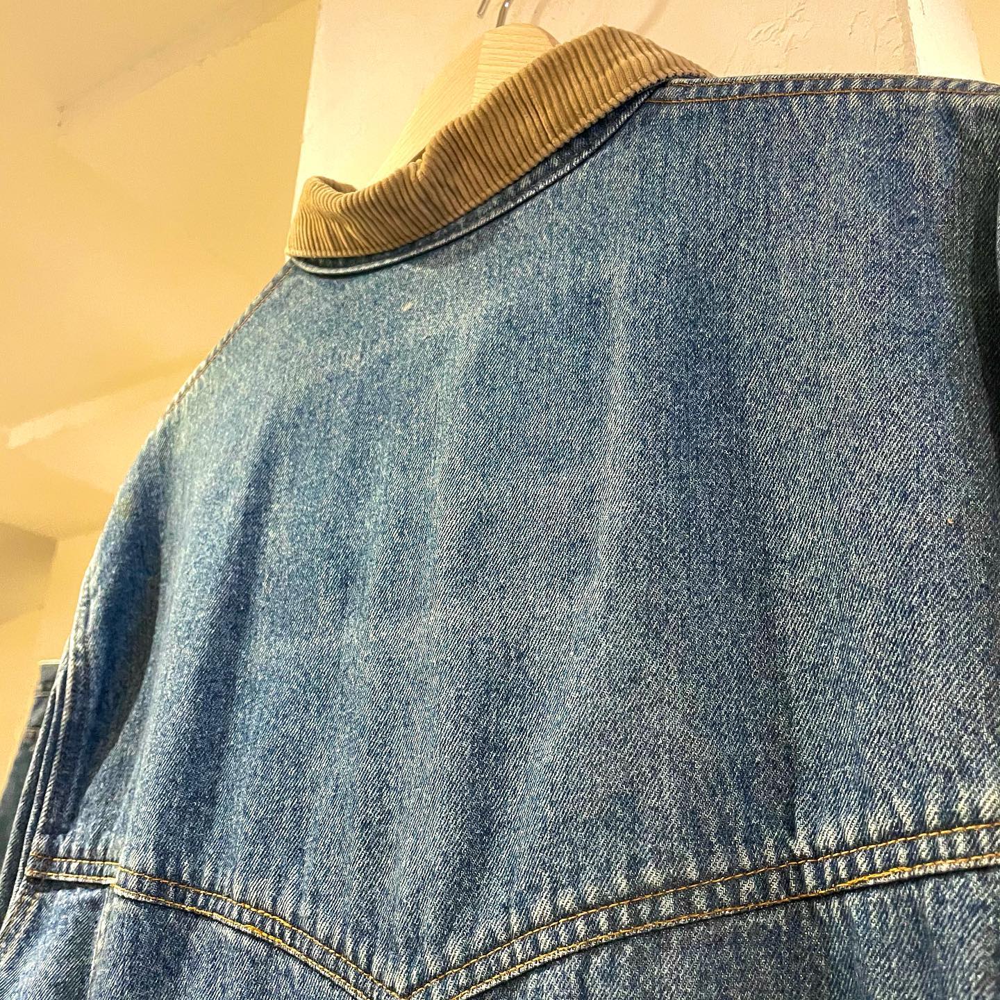 Levis 75070-9514 90s USA製 デニムロングコート 襟コーデュロイ デカパ