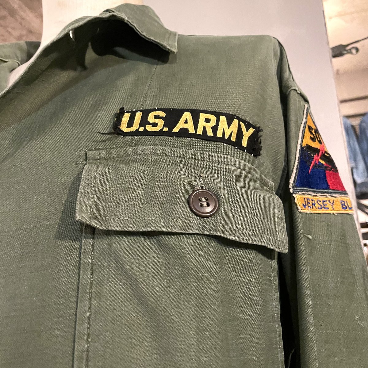 50s US ARMY ユーティリティシャツ 筒袖 1st OG 107 COTTON SAT