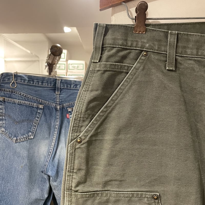 Carhartt ダック地 ペインターパンツ ダブルニー モスグリーン Carhartt ダック地 ペインターパンツ ダブルニー モスグリーン