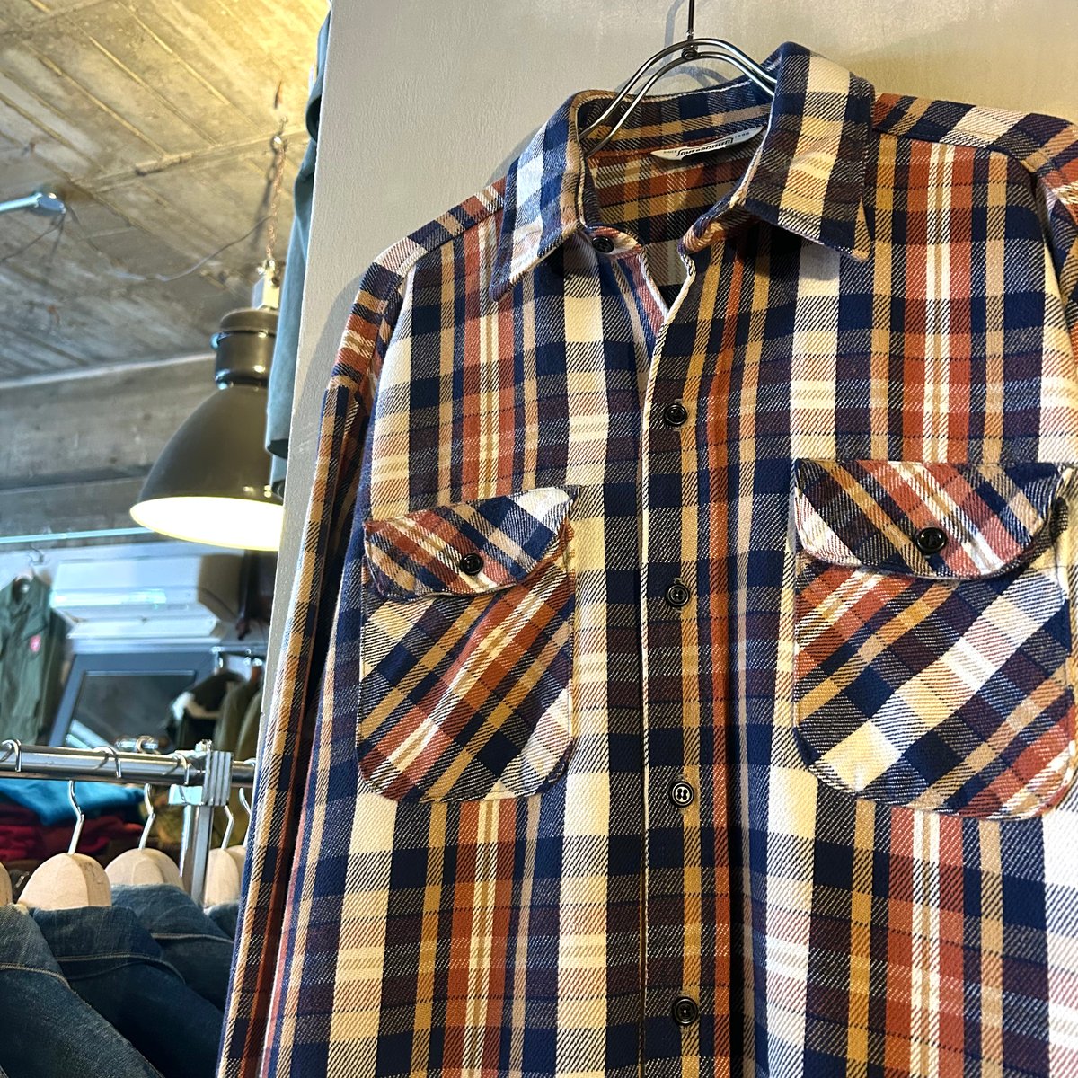 70s FIVE BROTHER（ファイブブラザー）ネルシャツ　USA製 70s FIVE BROTHER L/S ネルシャツ USA製 Size XL ファイブブラザ