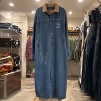80s~　Levi's　デニムロングコート　Size L　リーバイス　デカ紙パッチ　USA製　(S5218)