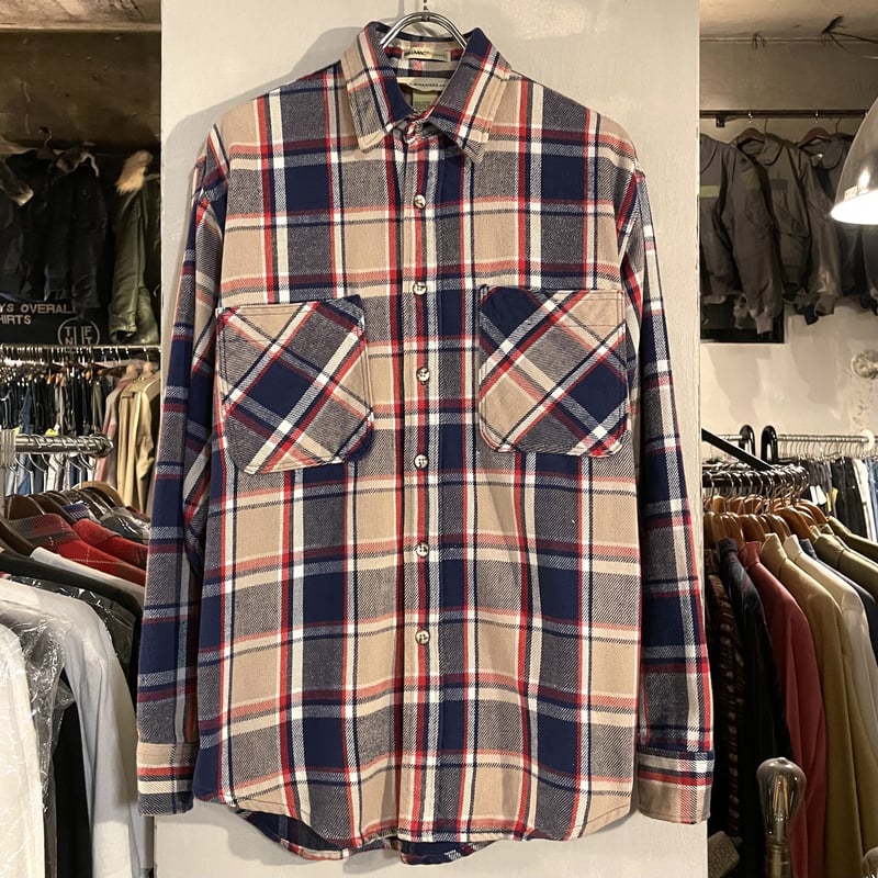 80s BIG MAC × ST JOHN'S BAY ネルシャツ ダブルネーム M USA製