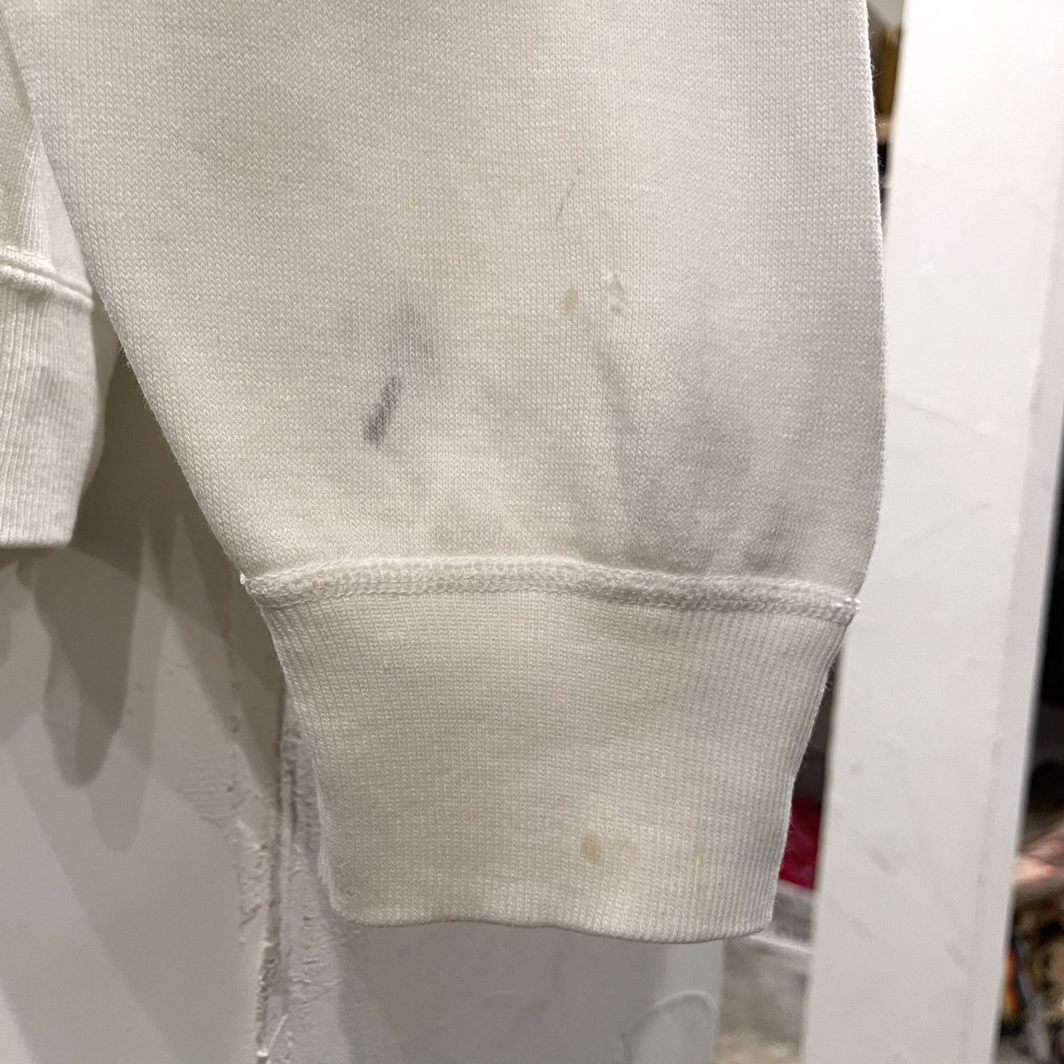 Champion ヴィンテージスウェット 染み込みプリント バータグ Champion ヴィンテージスウェット 染み込みプリント バータグ