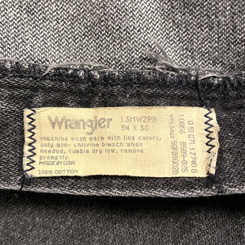 80s Wrangler 13MWZPB 先染め ブラックデニムパンツ 34×29 USA製 80s Wrangler 13MWZPB 先染め ブラックデニムパンツ 34×29 USA製