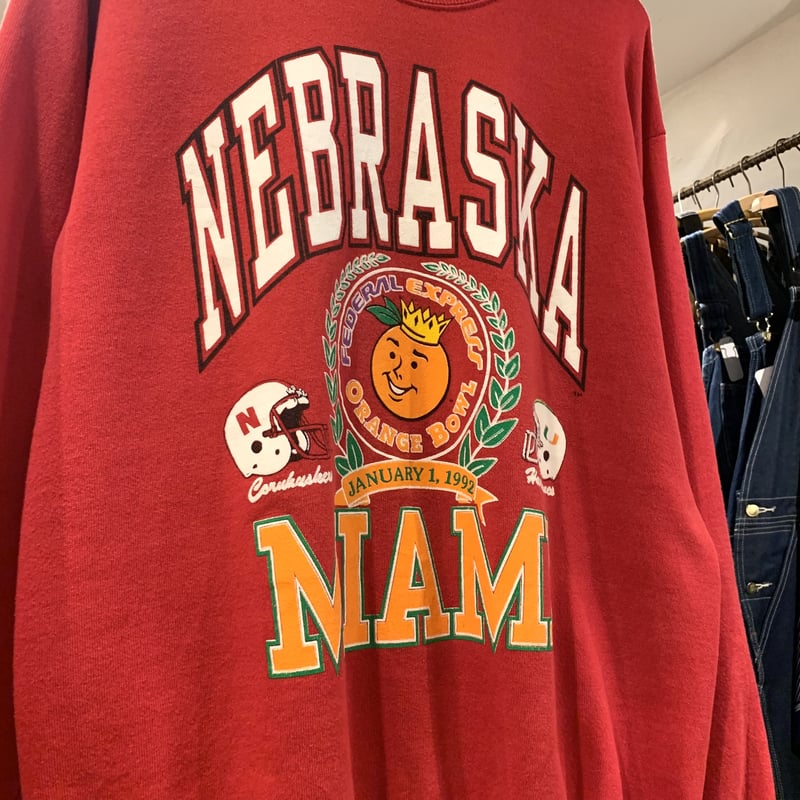 Lee 90s ロングスリーブスウェット NEBRASKA MIAMI アメリカン