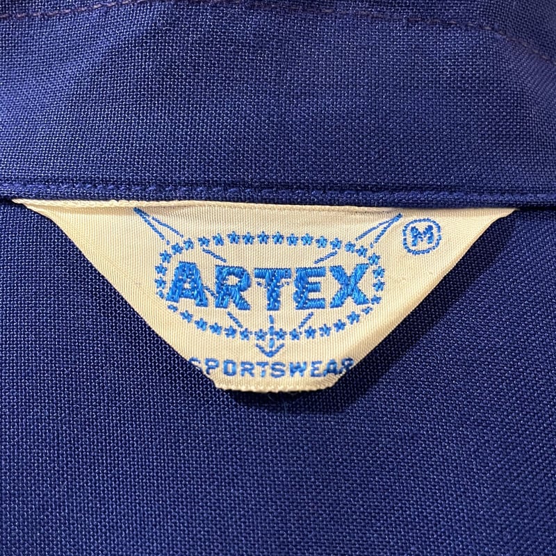 ARTEX ヴィンテージボウリングシャツ フロッキープリント USA製