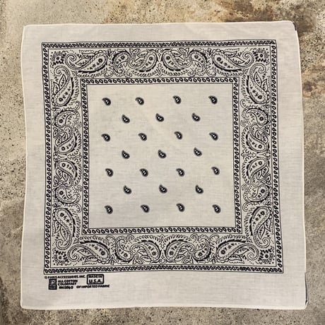 Bandana　ヴィンテージバンダナ　白　USA製
