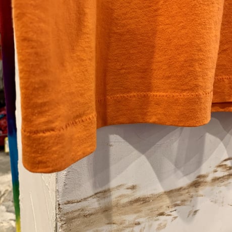 90s　FRUIT OF THE LOOM 　ショートスリーブ Tシャツ　USA製　オレンジT　イベントT　(S2364)