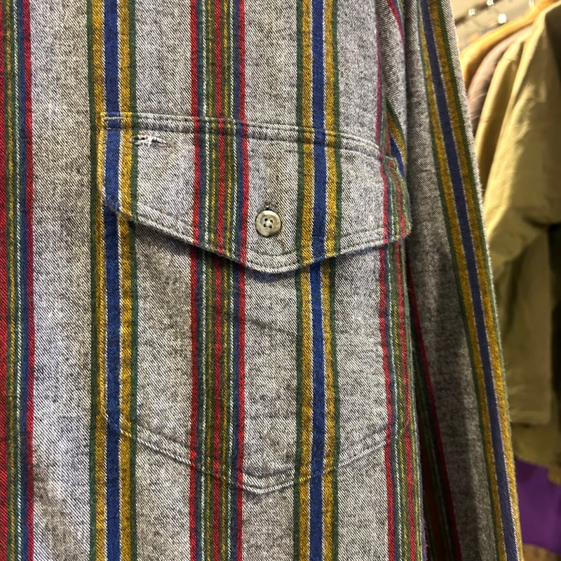 80s Eddie Bauer L/Sネルシャツ エディーバウアー コットン