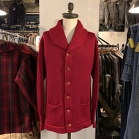 30s〜　Vintage Cardigan　ショールカラー カーディガン　ワインレッド　ヴィンテージ カーディガン　(S2966)