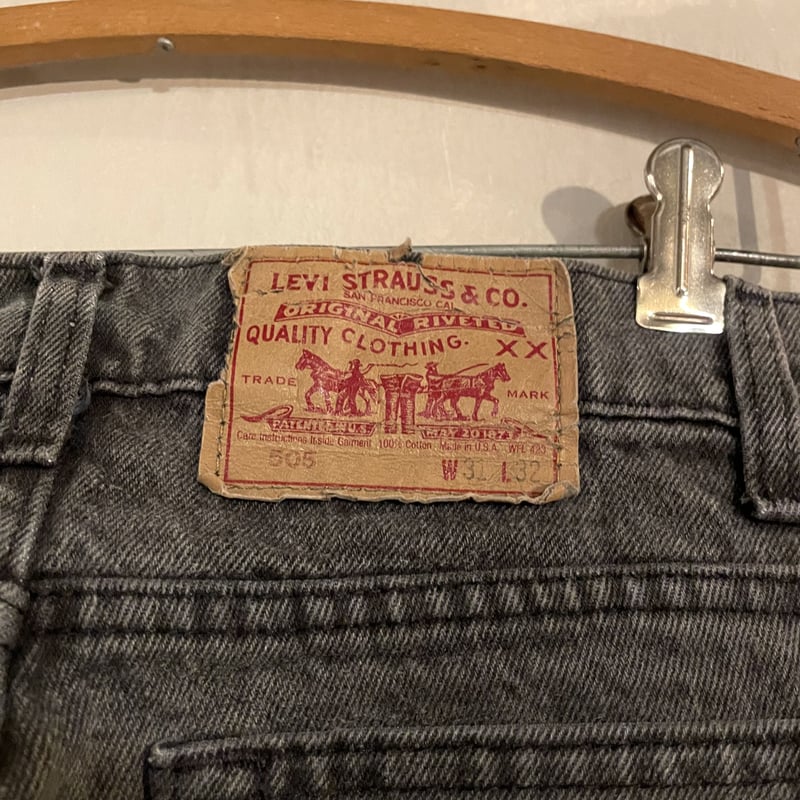 80s Levi's 505 0253 後染め ブラックデニム パンツ 30×30½ USA製...