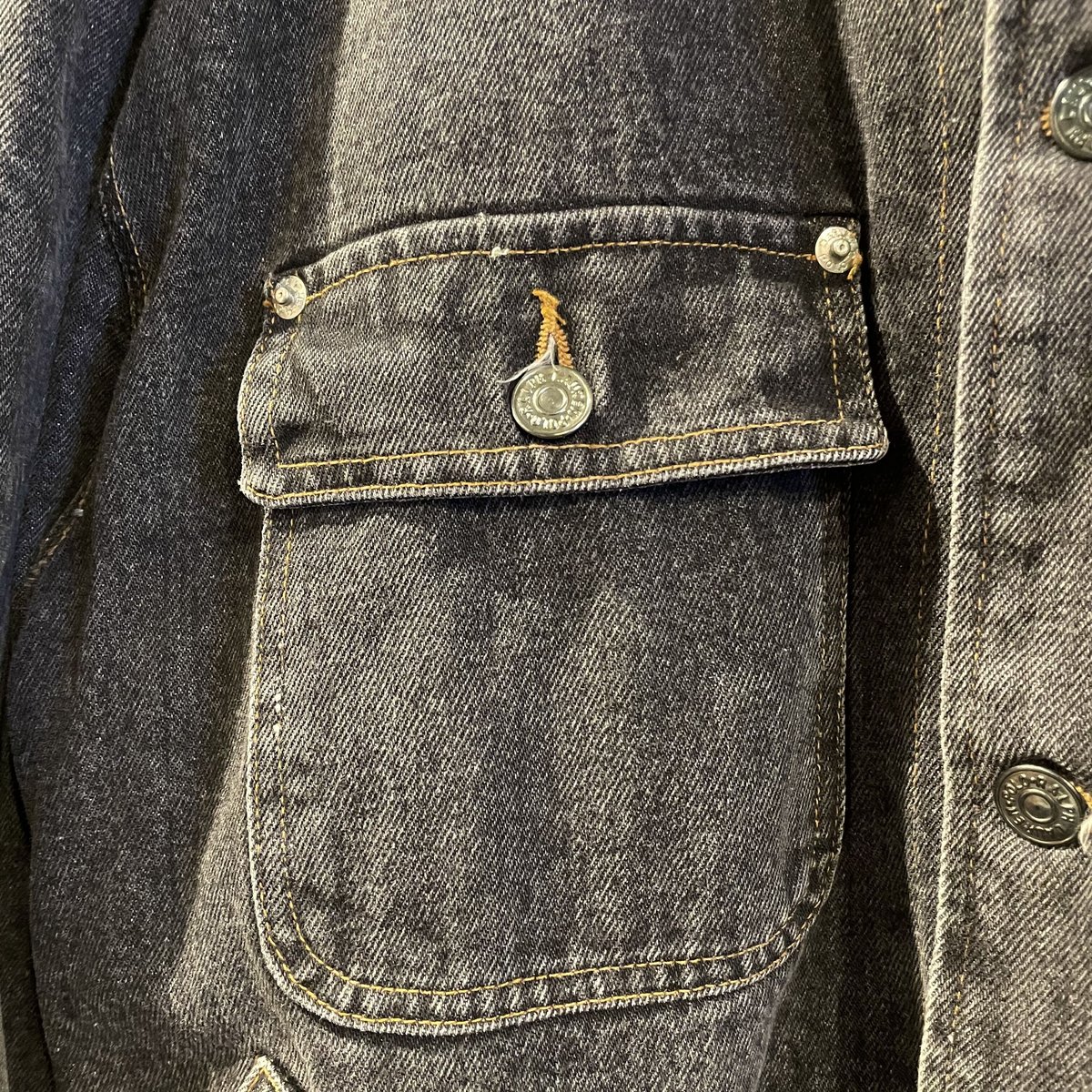 POLO RALPH LAUREN 80s USA製 ブラックデニムジャケット 襟 POLO RALPH LAUREN 80s USA製 ブラックデニムジャケット 襟