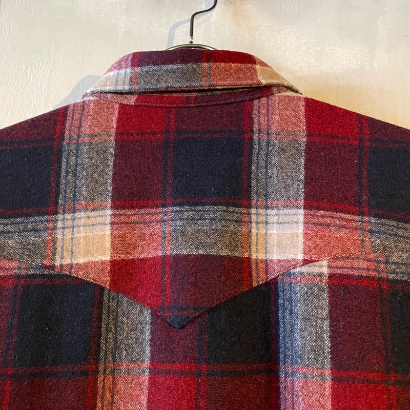 70s PENDLETON L/S ウエスタンシャツ L USA製 好配色 ペンドルトン ウー