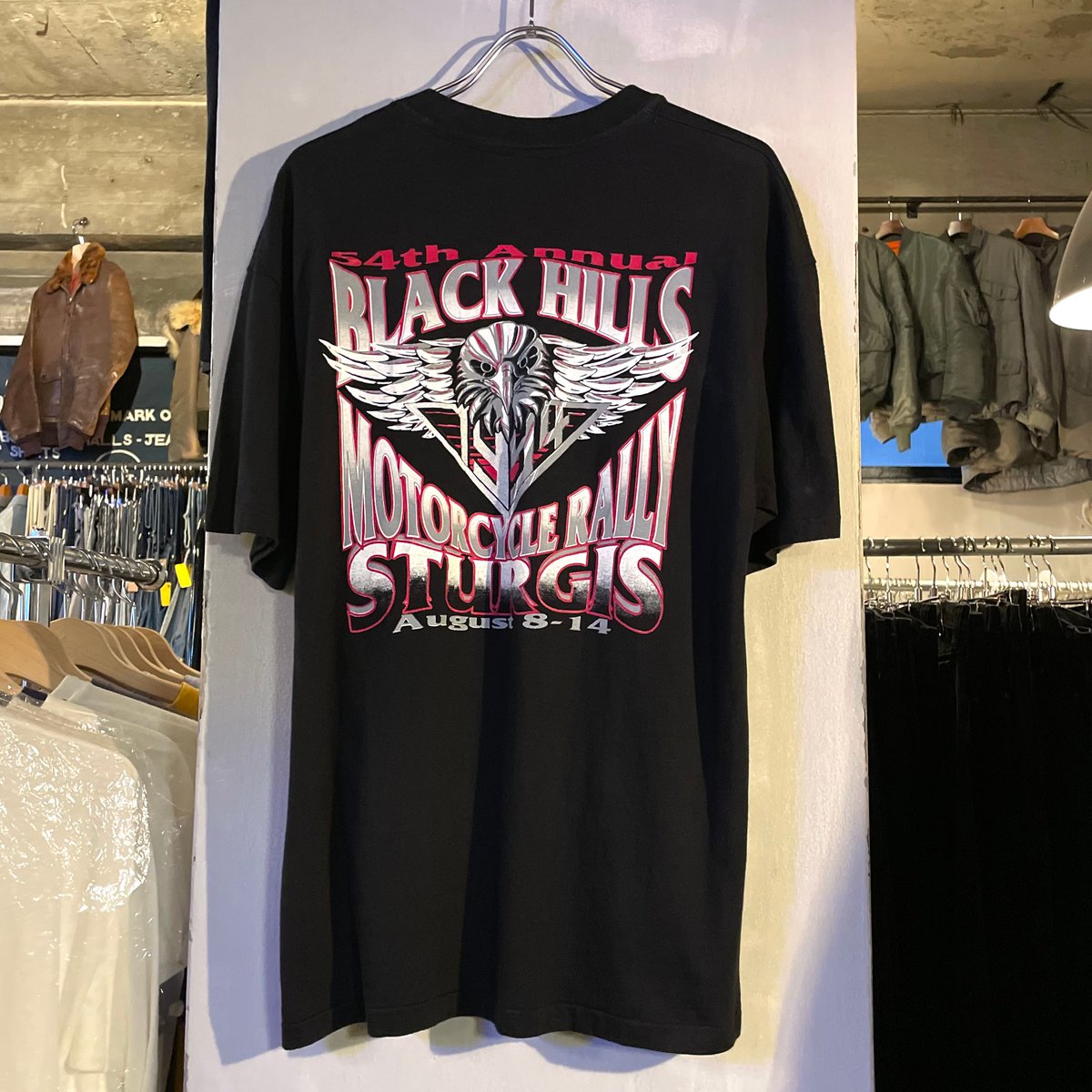 90s Hanes S/S バイクTシャツ BLACK HILLS USA製 Size L S