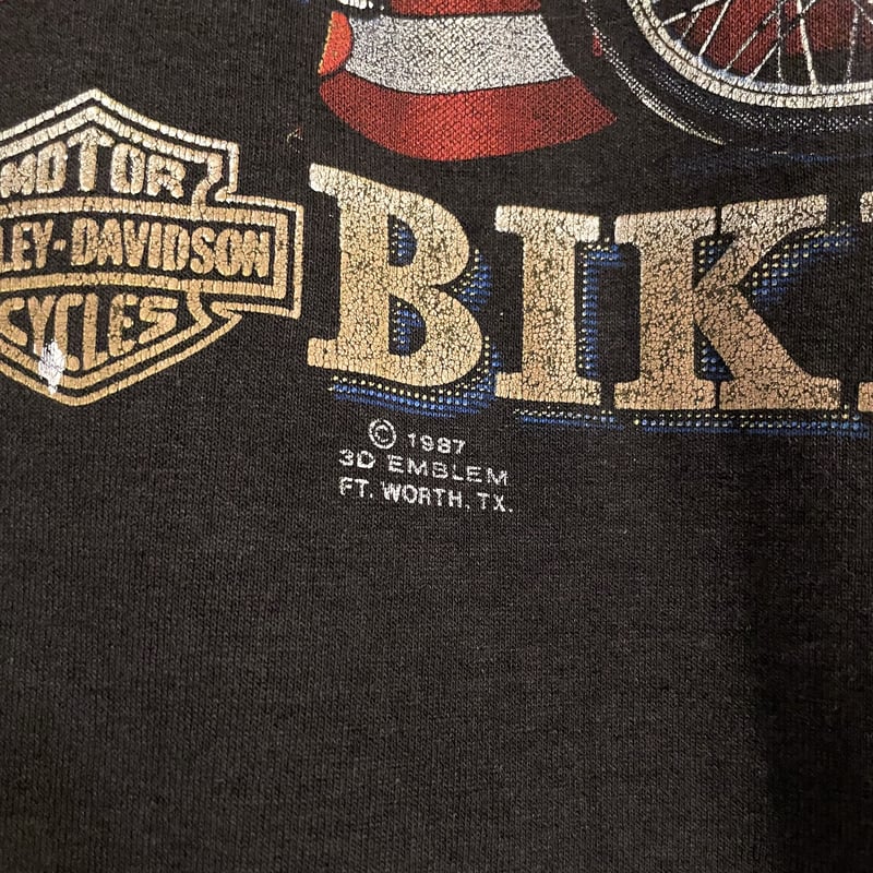 90s HARLEY-DAVIDSON S/S Tシャツ 3D EMBLEM BLACK HI 90s HARLEY-DAVIDSON S/S Tシャツ 3D EMBLEM BLACK HI