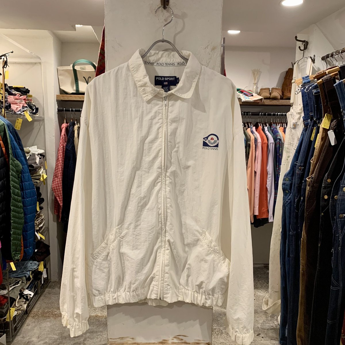 90s POLO SPORT スウィングトップ POLO TENNIS ナイロンジャケット ポ