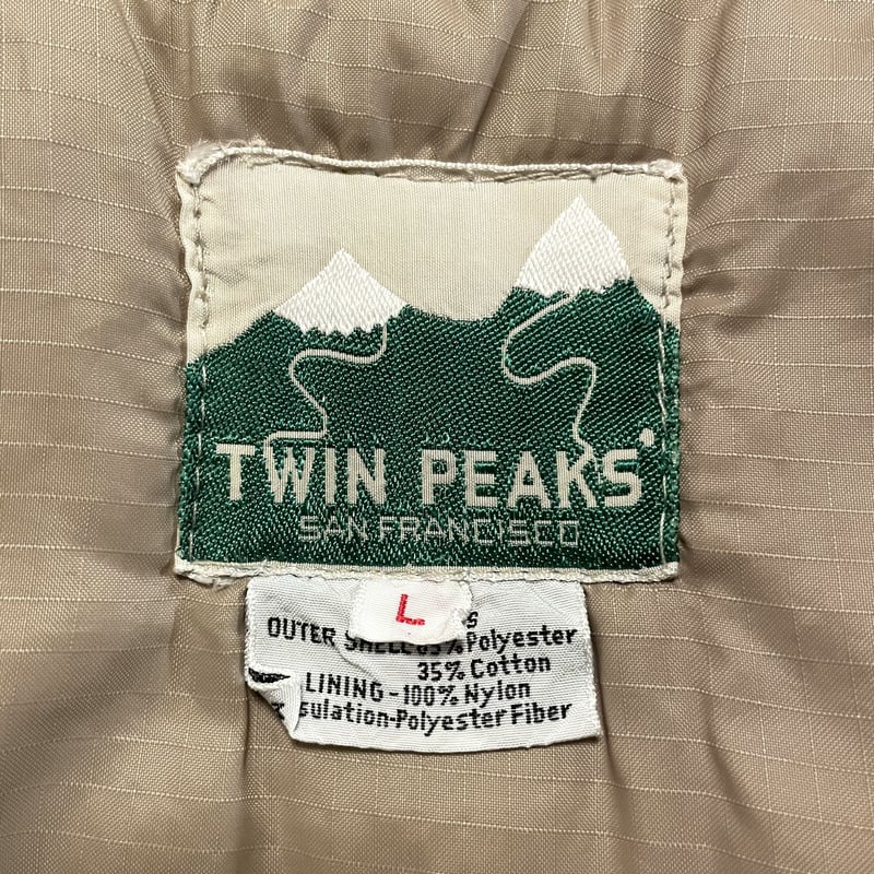 70s TWIN PEAKS 切り替え ベスト USA製 ヴィンテージ 中綿 San Fran
