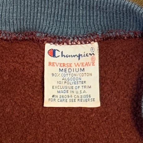 90s　Champion　リバースウィーブ　Reverse Weave　USA製　Size M　リブライン　刺繡タグ　チャンピオン　(S4960)