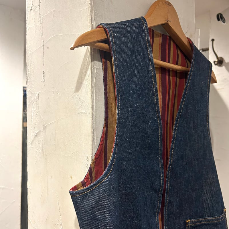 70s Levi's リバーシブルデニムベスト オレンジタブBig E リーバイス 