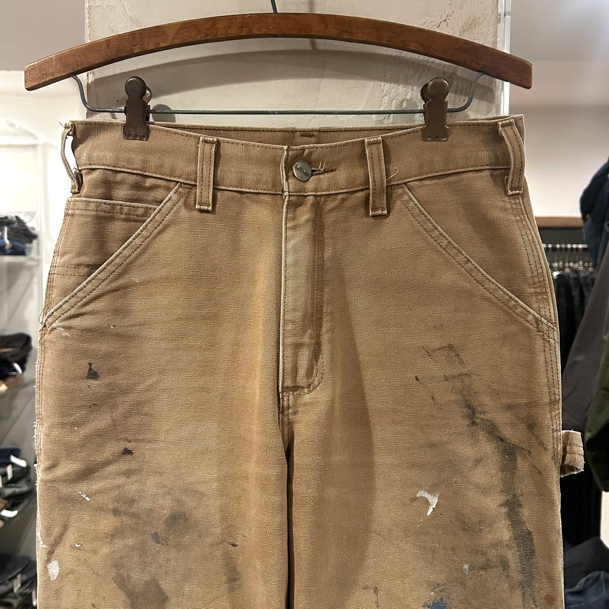セール‼️Carhartt ダックペインターパンツ 裏地フランネル ペンキ飛び 00s メキシコ製 carharttカーハート ペンキ飛び ダック地