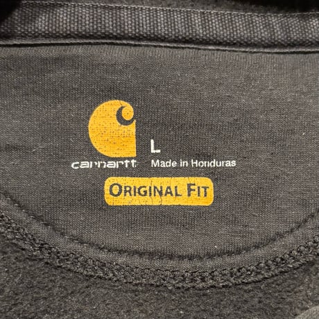 carhartt　Original Fit　プルオーバーパーカー　Size L　袖プリント　カーハート　ブラック　(S4509)