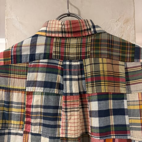 RALPH LAUREN　S/S パッチワークシャツ　Size M　ラルフローレン　ボタンダウンシャツ　(S5603)
