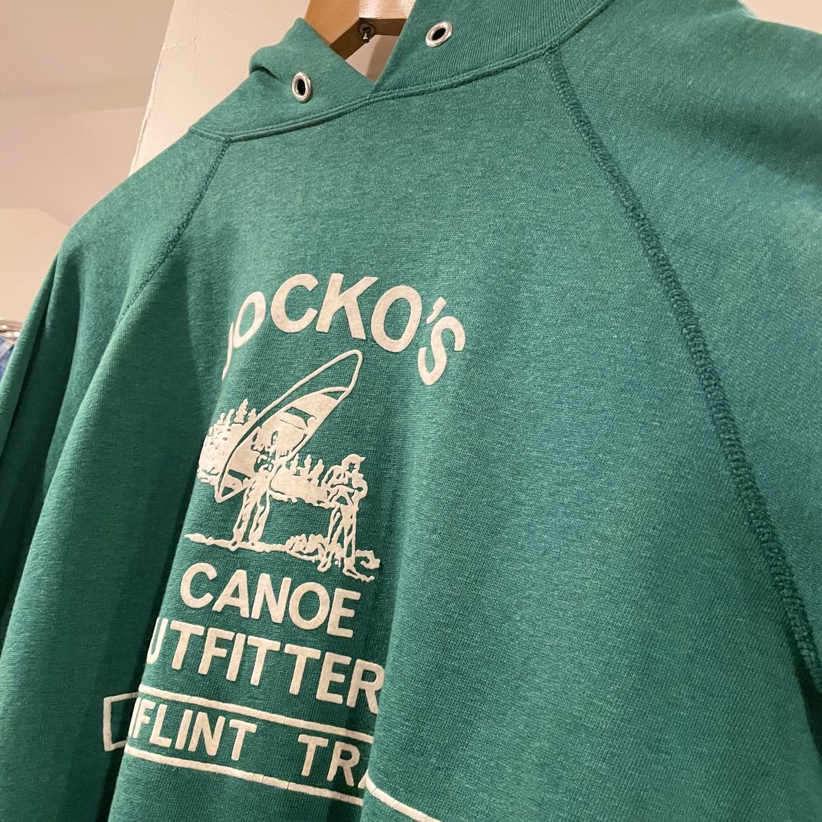 Champion 80s トリコタグ フロッキープリント スウェットパーカー USA