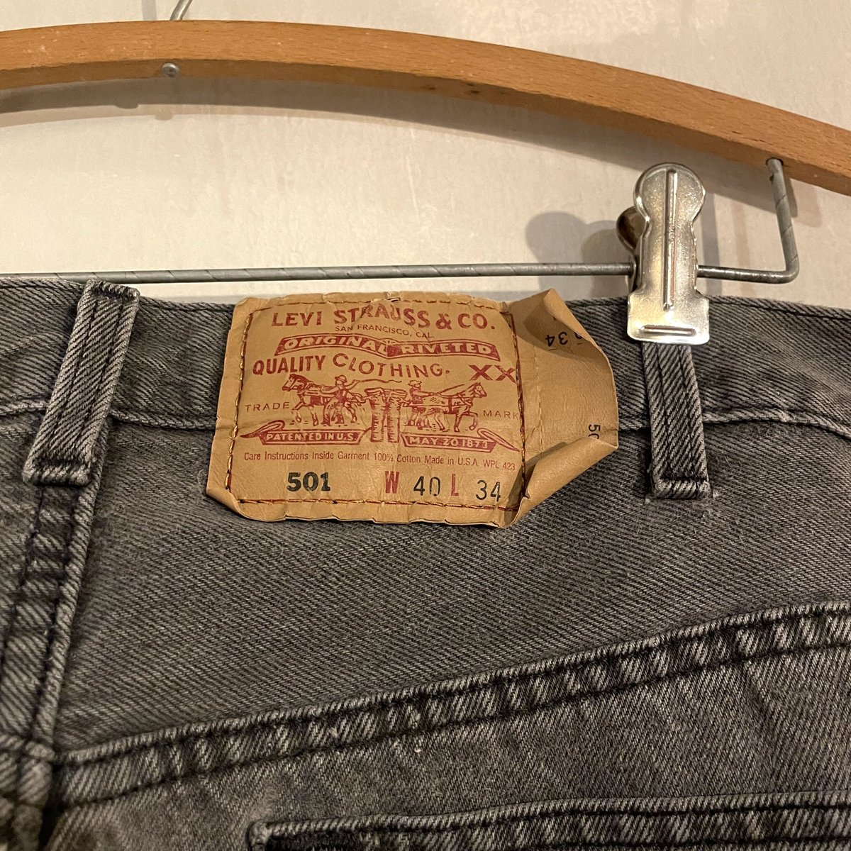 90s Levi's 501 0660 後染め ブラックデニム パンツ 40×34 USA製 ...