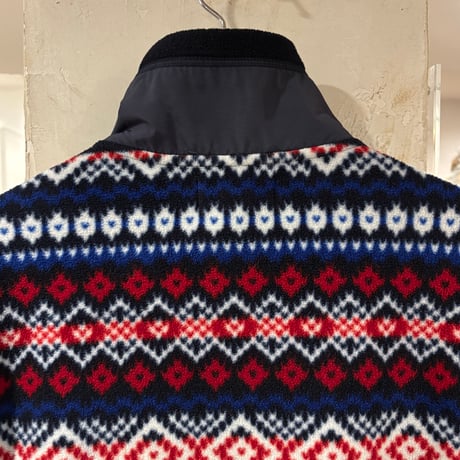 Polo by Ralph Lauren　フリースジャケット　ラルフローレン　フェアアイル柄　ハーフボタン　Size S　(S4380)