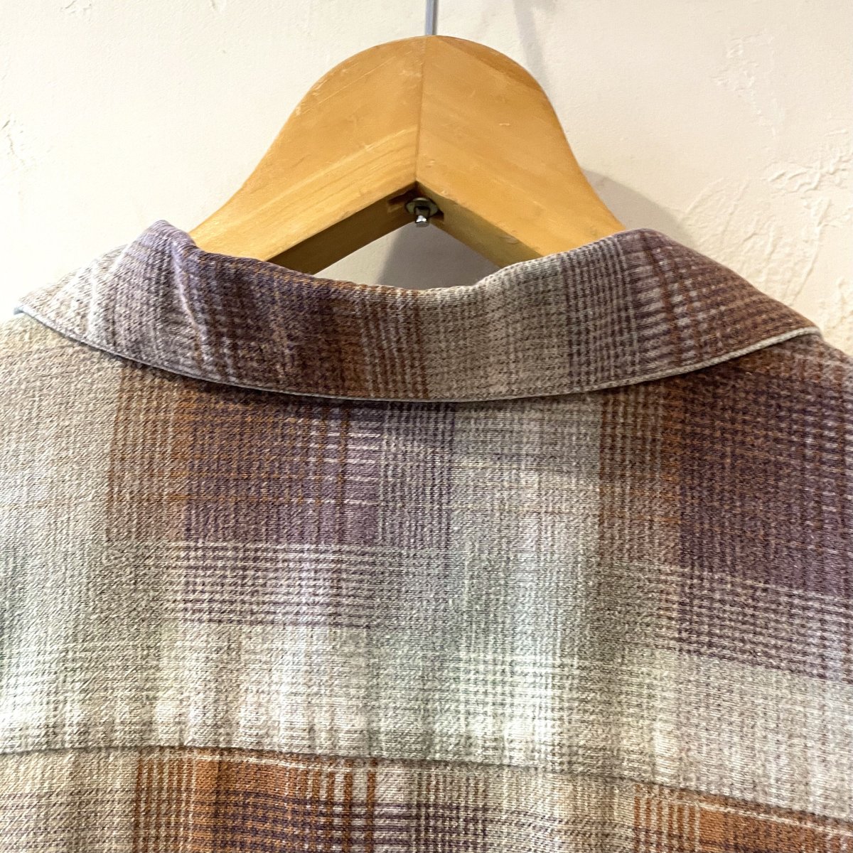 PENNEYS 50s USA製 プリントネル オープンカラー ボックスシャツ