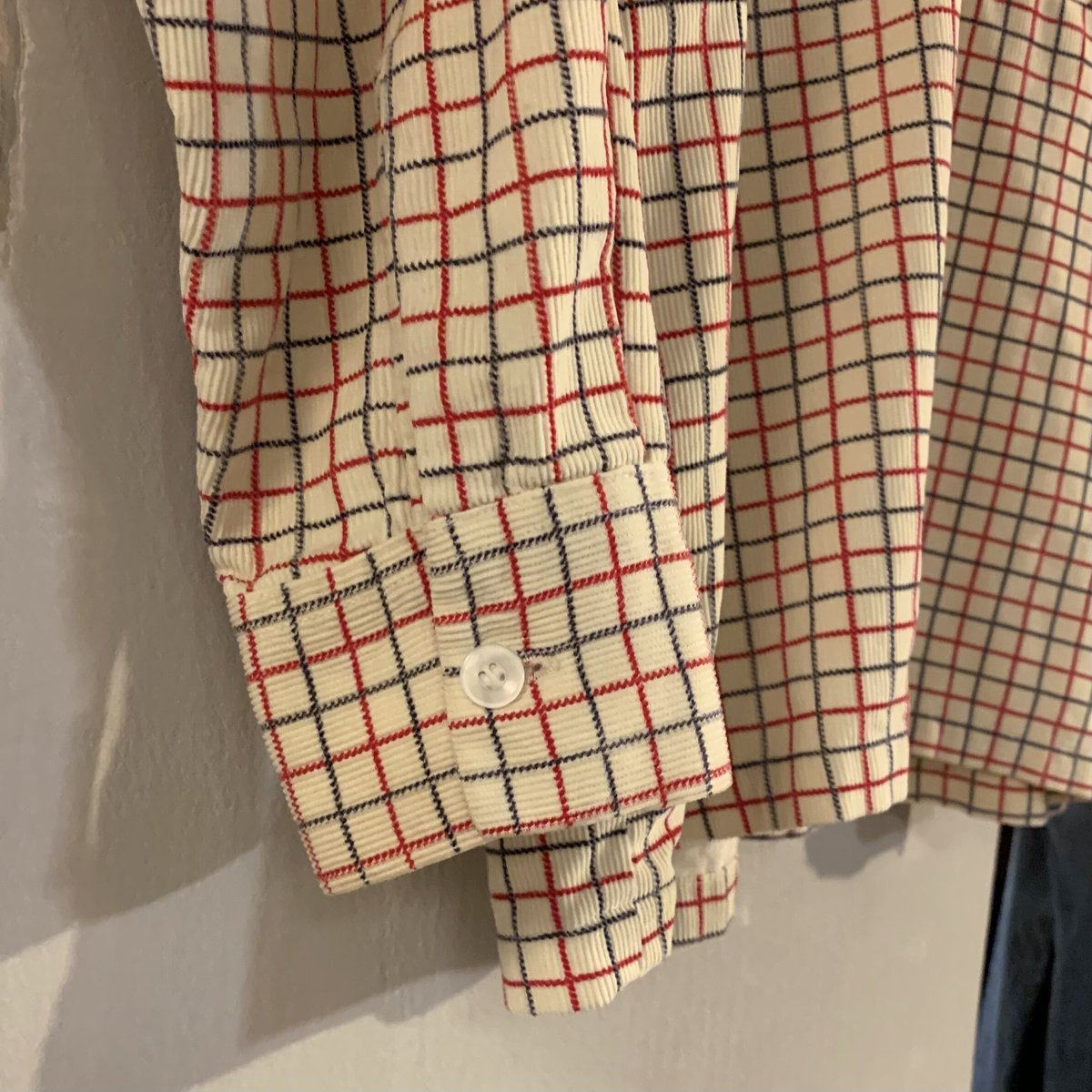 50s harper プリントコーデュロイシャツ チェック柄 ボックス