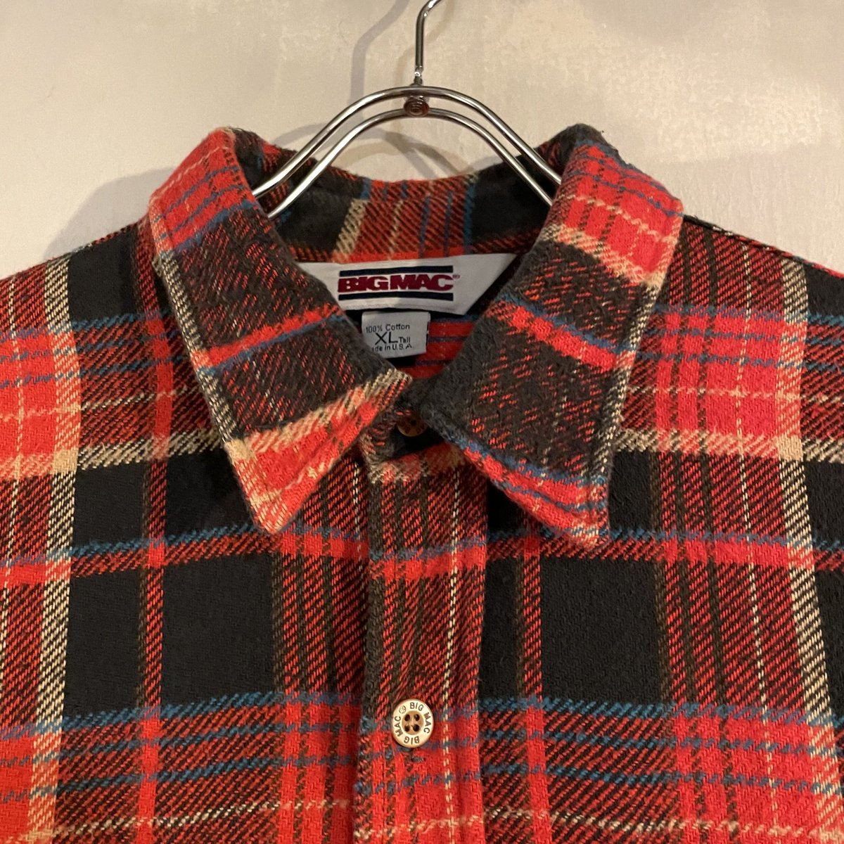 80s BIG MAC ネルシャツ XL TALL USA製 コットンシャツ ビッグ