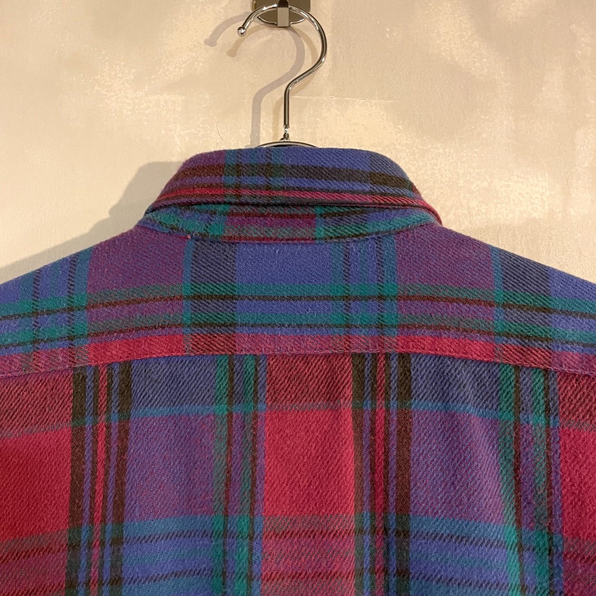 80s USA製 FIVE BROTHER チェックネルシャツ M USA製 70s~80s FIVE BROTHER Check Flannel L/S Shirt 青黒灰 XL