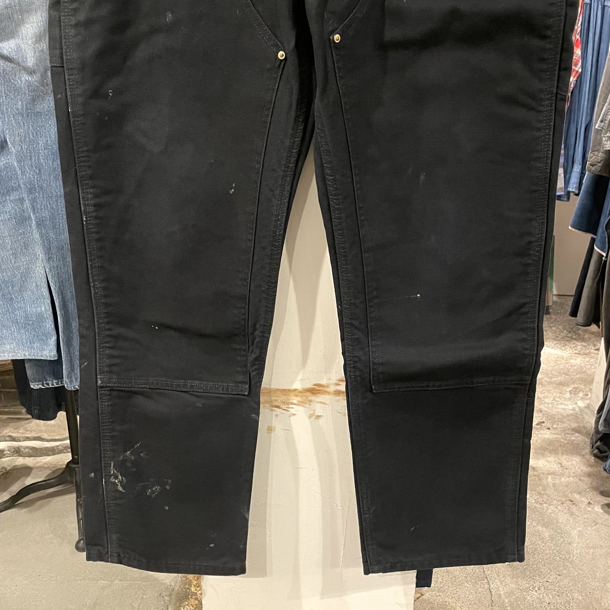 Carhartt ダック地 ペインターパンツ ダブルニー ブラック 裏地ネル