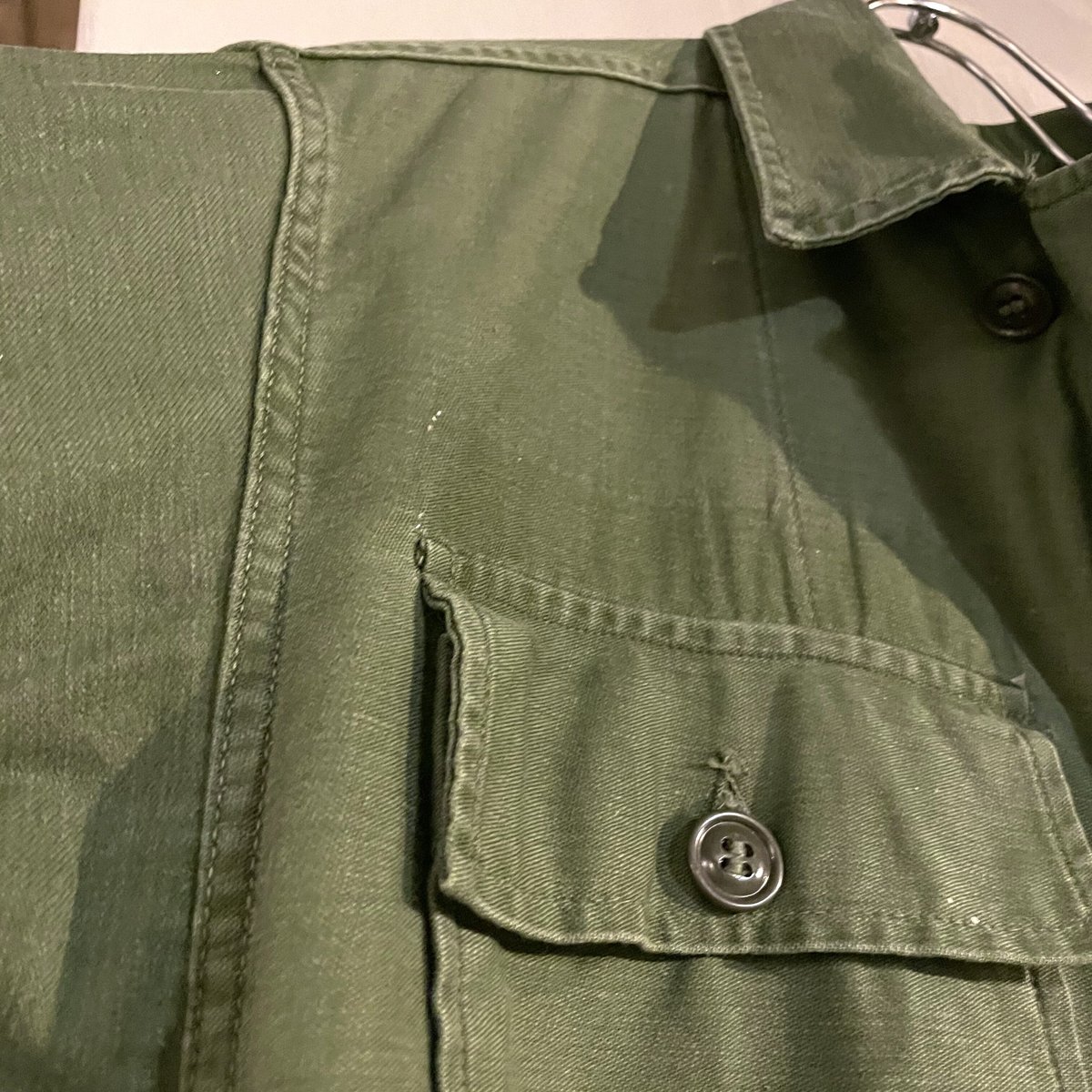 60's ユーティリティシャツ COTTON SATTEN OG107 実物 新品 デッドストック 米軍 OG-107 コットンサテン