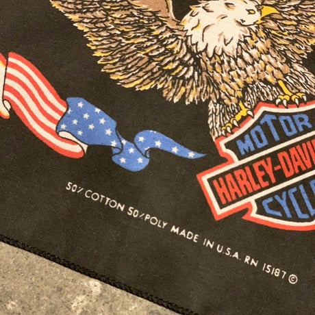 Bandana　HARLEY DAVIDSON　ヴィンテージバンダナ　USA製　ハーレーダビッドソン　170