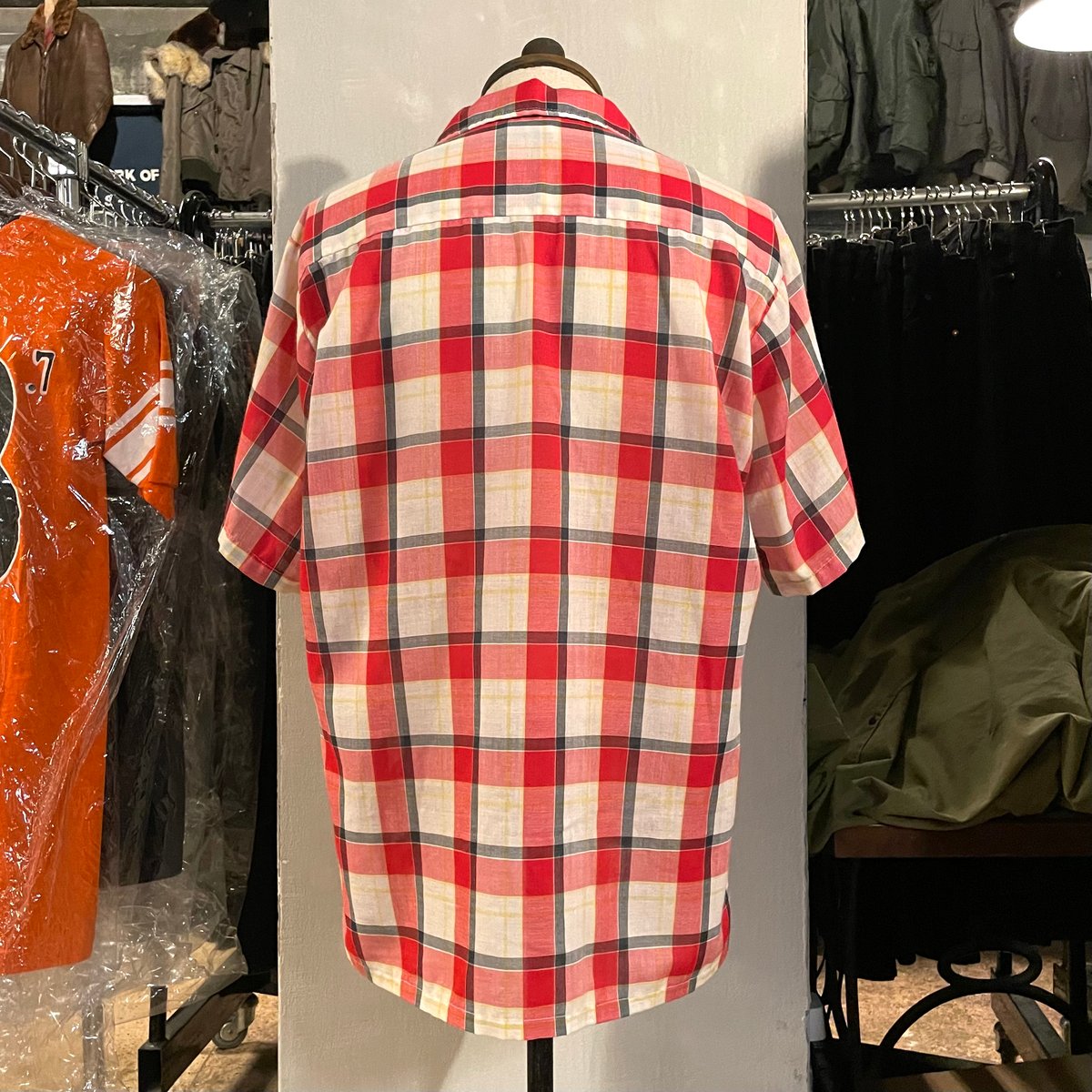 トップス 60s towncraft vintage shirts bd check 60s TOWNCRAFT Vintage S/S Shirt Size S ボックスシルエッ